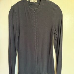 Blue invisible zip long sleeve